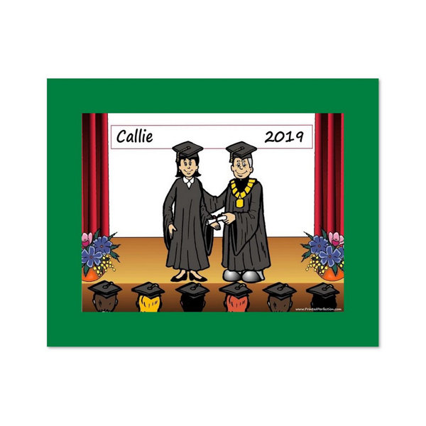 Printed Perfection Personalized Graduation Female Caricature with a